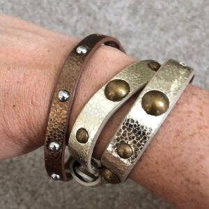 Pleather bracelet set